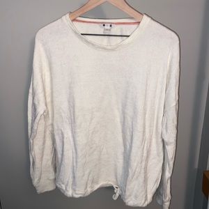 3 Dots L White Sparkly Tied Long Slv